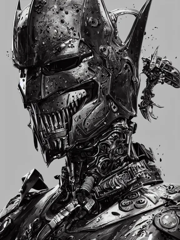 Image similar to portrait art of 8k ultra realistic undead Batman, detailed intricate ornate armour,decaying, cybernetic, full of colour, cinematic lighting, battered, trending on artstation, 4k, hyperrealistic, focused, extreme details,unreal engine 5, cinematic, masterpiece, art by ayami kojima, giger