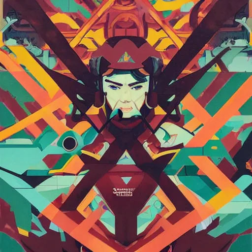 Prompt: Supreme x Capcom Profile Picture by Sachin Teng, asymmetrical, Organic Painting , Matte Painting, geometric shapes, hard edges, graffiti, street art,:2 by Sachin Teng:4