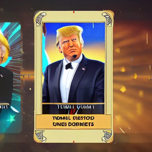 Image similar to donald trump tarot cards all suits bejeweled unreal engine 8 k