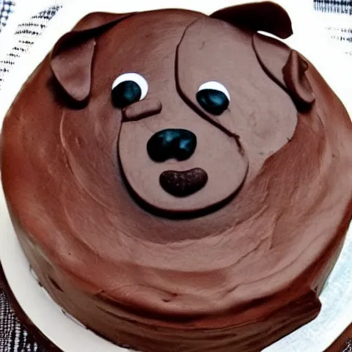 Prompt: chocolate cake dog