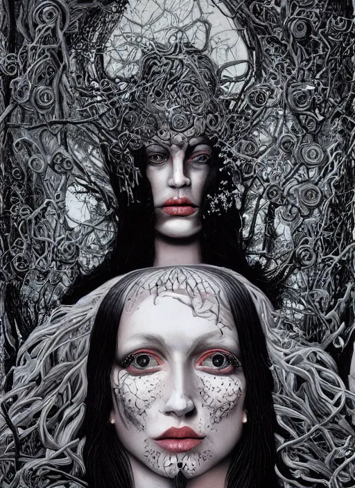 Prompt: Hel goddess painting by Dan Hillier, trending on artstation, artstationHD, artstationHQ, 4k, 8k