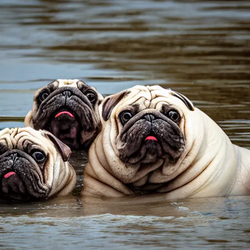 Image similar to a Walrus-Pug Hybrid, A Walrus that looks like a pug, huge tusks, afternoon hangout, good times photograph, candid