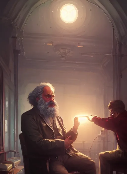 Prompt: highly detailed portrait karl marx getting vaccinated in gta v, stephen bliss, unreal engine, fantasy art by greg rutkowski, loish, rhads, ferdinand knab, makoto shinkai and lois van baarle, ilya kuvshinov, rossdraws, tom bagshaw, global illumination, radiant light, detailed and intricate environment