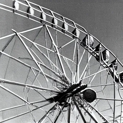 Prompt: isometric view of ferris wheel in prater, vienna, 1 9 8 4