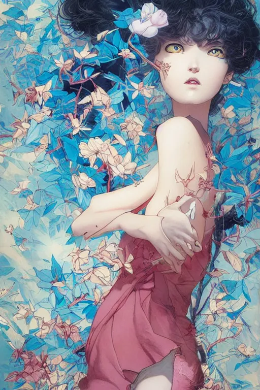 Prompt: beautiful girl, soft light painted by james jean and katsuhiro otomo and erik jones, inspired by evangeleon anime, smooth face feature, intricate oil painting, high detail illustration, sharp high detail, manga and anime 1 9 9 9