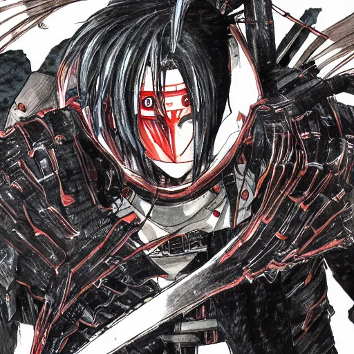 Image similar to uchiha, tsutomu nihei colored manga lineart, abundant details, large scale, wide angle, tilted angle, epic