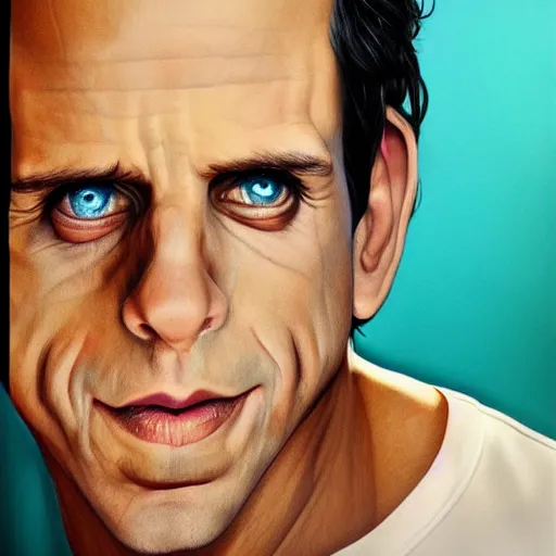 Image similar to ben stiller portrait, Pixar style, by Tristan Eaton Stanley Artgerm and Tom Bagshaw.