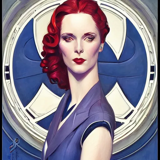 Image similar to a streamline moderne!!, art nouveau, ( ( dieselpunk ) ) painting in the style of charlie bowater, and in the style of donato giancola, and in the style of charles dulac. symmetry, smooth, sharp focus, dramatic lighting, semirealism, intricate symmetrical ultrafine background detail.