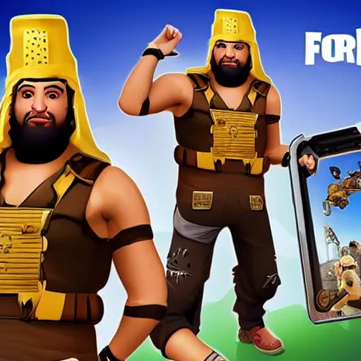 Image similar to oussam ben laden as a fortnite skin