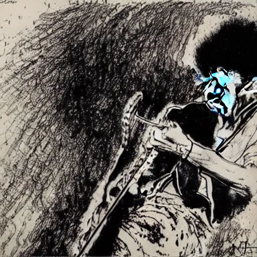 Prompt: Jimy Hendrix playing by Sergio Toppi