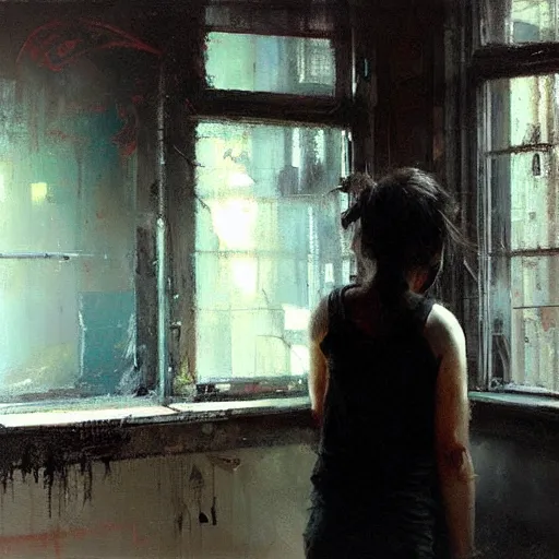 Image similar to bullying, painting by jeremy mann