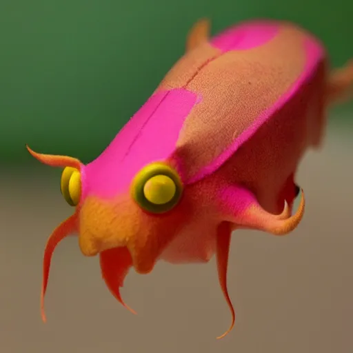 Image similar to an anthropomorphic rosy maple moth squid hybrid