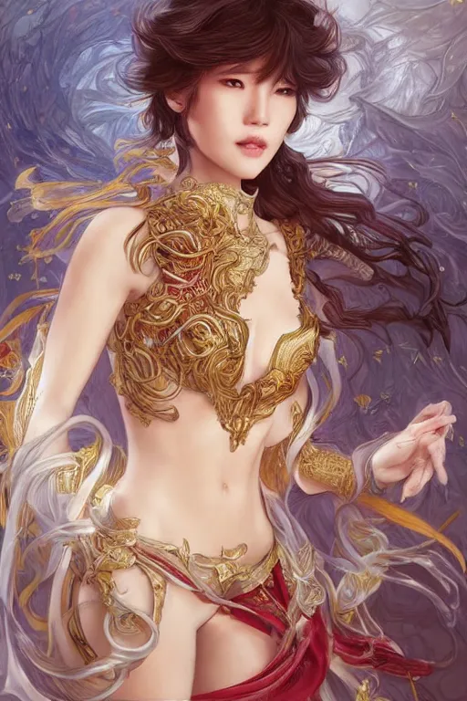 Prompt: Yang Xiao Long, fantasy, intricate, elegant, highly detailed, digital painting, 4k, HDR, concept art, smooth, sharp focus, illustration, art by artgerm and H R Giger and alphonse mucha