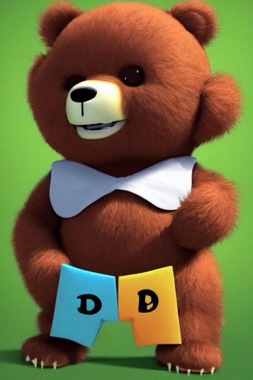 Image similar to a cute perfect bear character by pixar