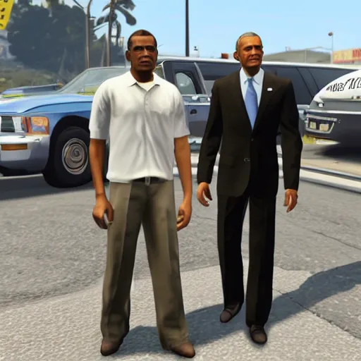 Prompt: obama in GTA V