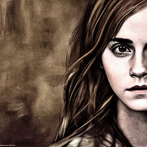 Image similar to emma watson, 8 k, depth of field, 3 d, art by keith thompson