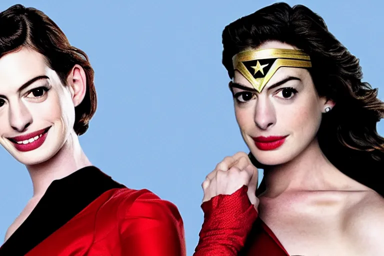 Prompt: Anne Hathaway,Wonder Woman