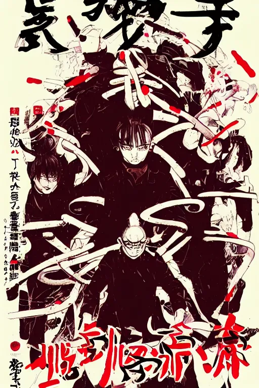 Image similar to professionally drawn seinen mature cyberpunk detective horror action manga comic cover about clowns and circuses, full color, beautifully drawn coherent professional, drawn by ilya kuvshinov, satoshi kon, and hiromu arakawa and tsutomu nihei. japanese script kanji hiragana on the cover. simplistic minimalist cover art. stylized stylistic.