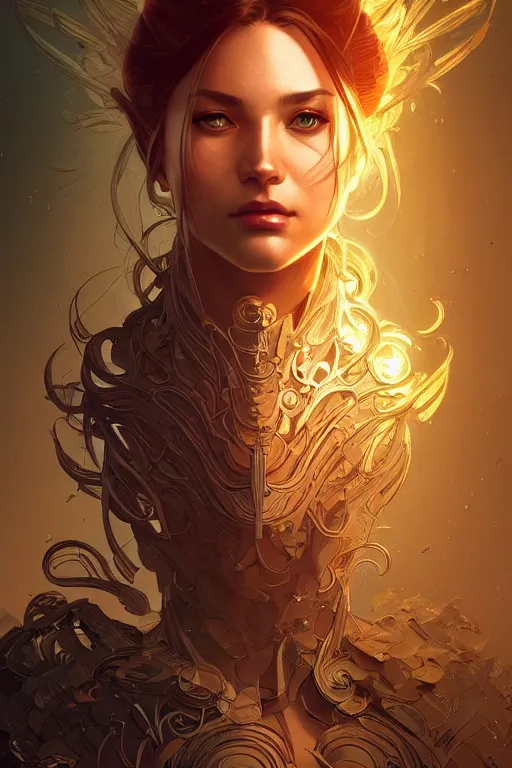 Image similar to beautiful female android!, half portrait, background explosion, intricate detailed environment, cell shaded, floro details, intricate, elegant, highly detailed, digital painting, artstation, concept art, smooth, sharp focus, illustration, art by artgerm and greg rutkowski and alphonse mucha, laurie greasley