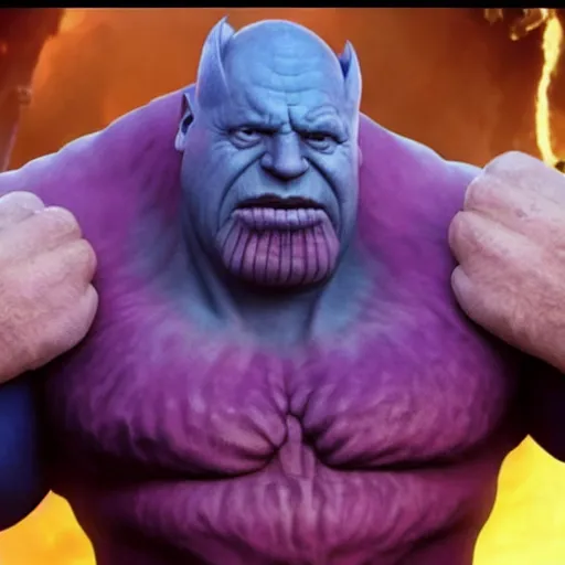 Image similar to boris johnson as thanos, reality, 8 k,