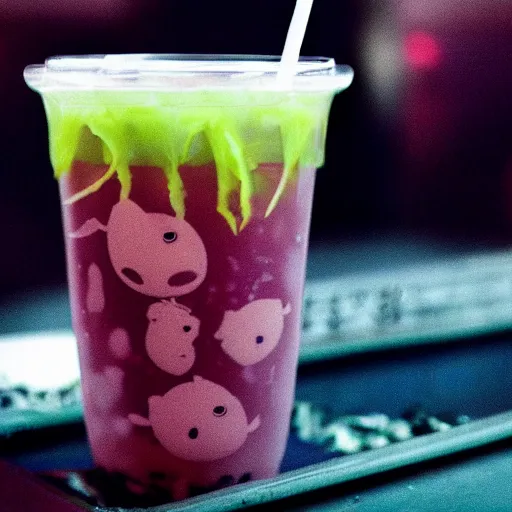 Prompt: blobfish bubble tea