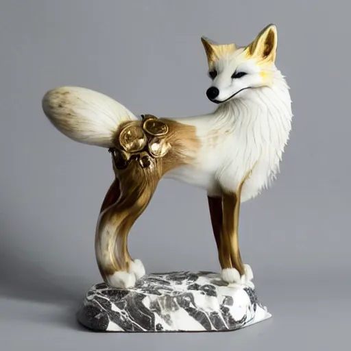 Image similar to artic fox white marble with gold accents by ellen jewett