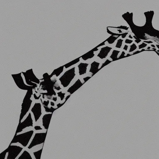 Prompt: an illustration of a giraffe using rollers