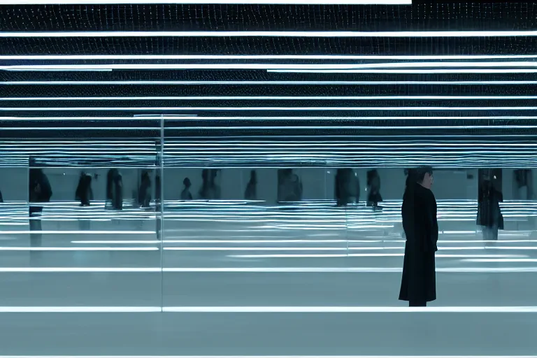 Image similar to an ultra realistic cinematic headshot landscape of a futuristic lab, colour, detailed, deep focus, movie still, dramatic lighting, ray tracing, by werner herzog and ryoji ikeda