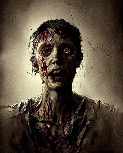 Image similar to hyper realistic photo portrait dried out zombie cinematic, greg rutkowski, james gurney, mignola, craig mullins, brom