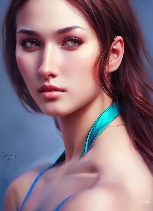 Image similar to photo of a gorgeous young woman in the style of stefan kostic, realistic, sharp focus, 8k high definition, insanely detailed, intricate, elegant, art by stanley lau and artgerm