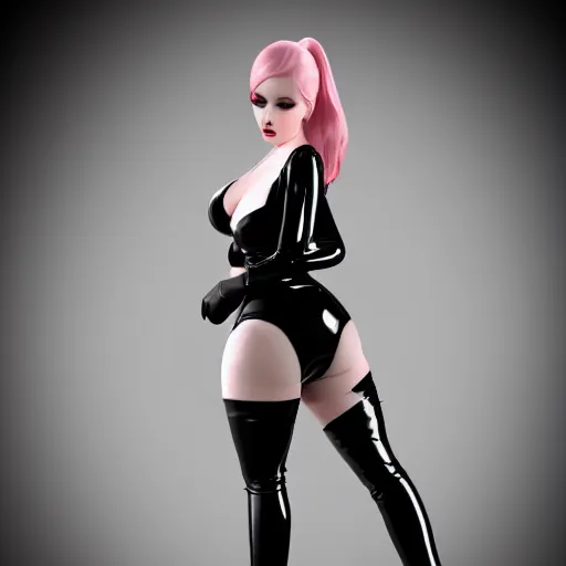Prompt: a curvy feminine young hot pale goth cutie wearing an elegant elaborate tight latex-nylon-leather outfit, cgsociety, photorealistic, sublime-hyperadvanced-seductive ambience, 16k, smooth, sharp focus, trending on ArtStation, volumetric lighting, thin waist, fully clothed