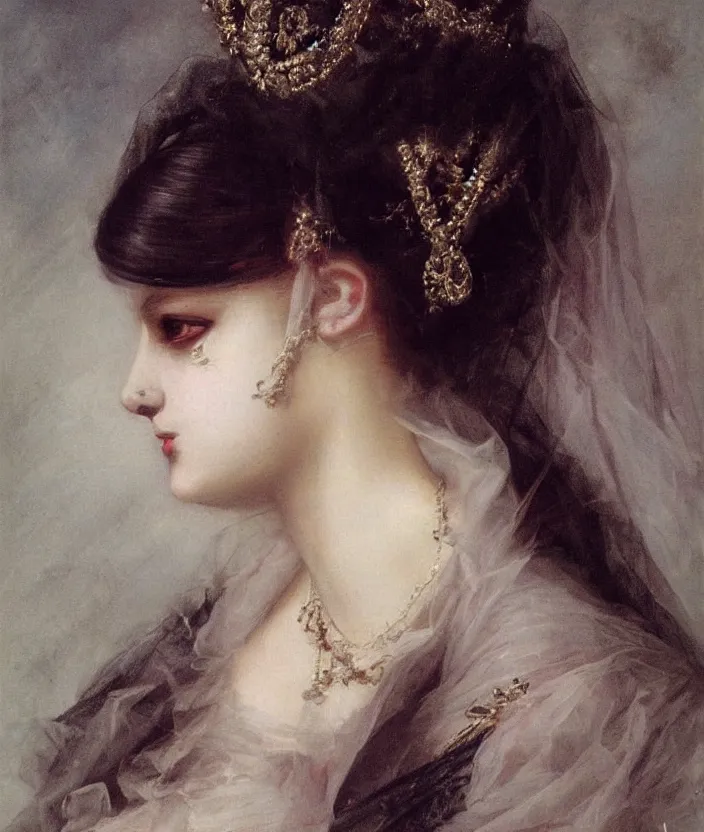 Image similar to gothic princess portrait by william - adolphe bouguerea, highly detailded