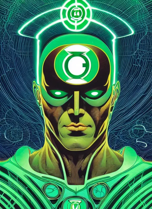 Prompt: symmetry!! stunning portrait of dc's green lantern!! by victo ngai, kilian eng vibrant colours, dynamic lighting, digital art, winning award masterpiece, fantastically beautiful, illustration, accurate, aesthetically inspired by beksinski and dan mumford, trending on artstation, art by greg rutkowski, 8 k