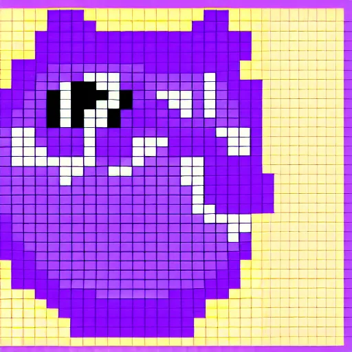 Image similar to 8-bit pixel art of a cute purple goo monster