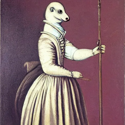 Image similar to humanoid mole rat dressed in 1 7 0 0 s royal attire, oil painting