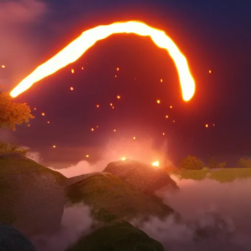 Prompt: stylized game vfx of a fireball, niagara ue5