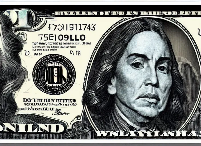 Prompt: reylo kiss dollar bill