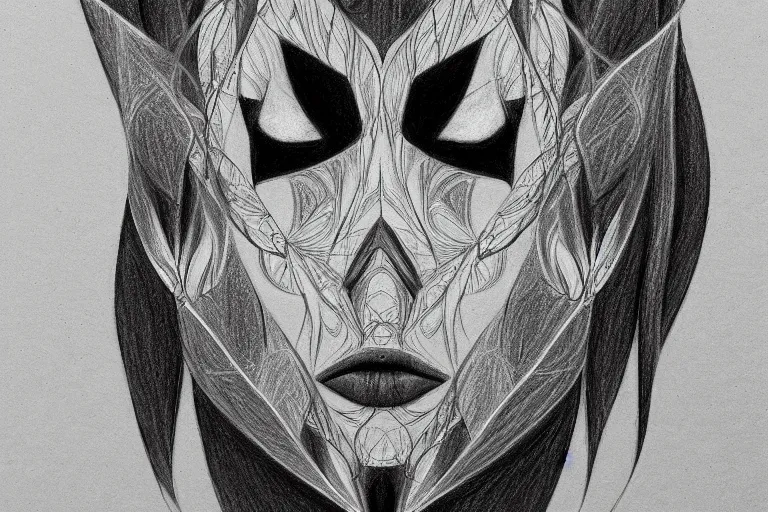 Prompt: graphite and white charcoal on toned paper sketch symmetrical!! portrait of floral! borderlands 3 psycho, intricate, elegant, highly detailed, digital art, artstation, smooth, sharp focus, illustration