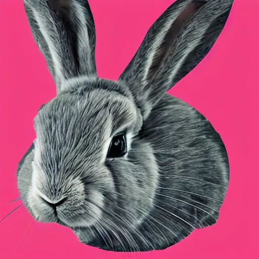 Prompt: a rabbit wearing a vr hmd in the style of andy warhol