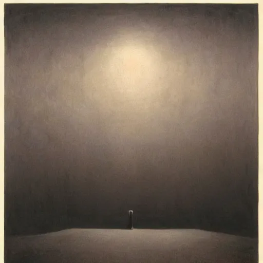 Prompt: Backrooms. Tumorous. Eerie. Unsettling. Zdzisaw Beksinski