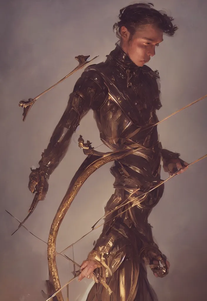 Prompt: a fancy portrait of a automaton with a bow and arrow by greg rutkowski, sung choi, mitchell mohrhauser, maciej kuciara, johnson ting, maxim verehin, peter konig, 8 k photorealistic, cinematic lighting, hd, high details, dramatic, dark atmosphere, trending on artstation