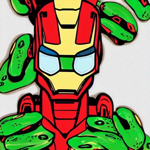 Prompt: iron man as a frog