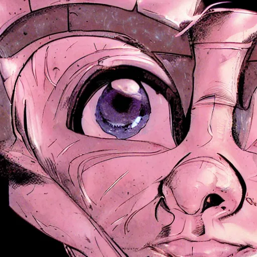 Image similar to closeup of face melting in agony, inside dark oil, frontal picture, by masamune shirow, josan gonzales