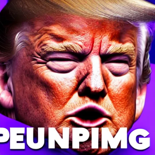 Prompt: trump sneezing purple, caught on 4k