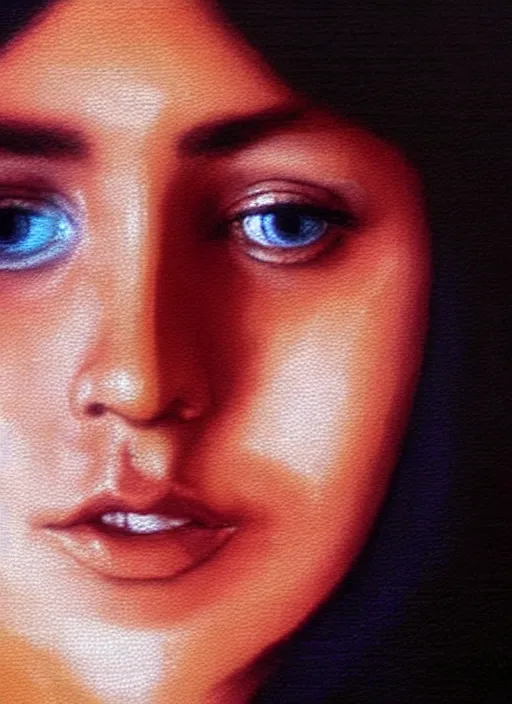 Prompt: amazing pixel art of a film still from a 1971 award-winning Italian film of a young Mexican woman with brunette looking at the camera while in a swirling alternate reality. close-up of face with smokey eyeshadow. soft detailed painting at 16K resolution and amazingly epic visuals. epically beautiful image. amazing effect, image looks gorgeously crisp as far as it's visual fidelity goes, absolutely outstanding. vivid clarity. ultra detail. iridescent. mind-breaking. mega-beautiful pencil shadowing. beautiful face. Ultra High Definition. soft shading. soft texture. intensely beautiful.