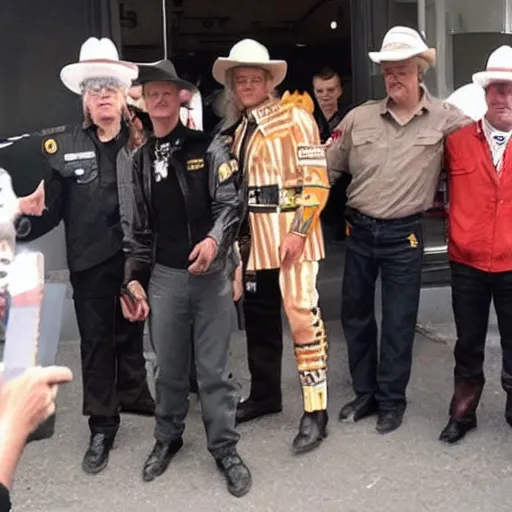 Prompt: geert wilders in the village people