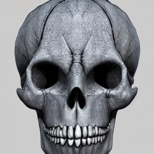 Image similar to sinister grey alien skull