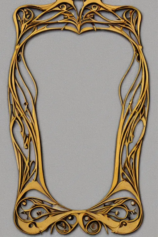 Prompt: an intricate art nouveau frame, golden entertwined edges art, matte, sharp focus,