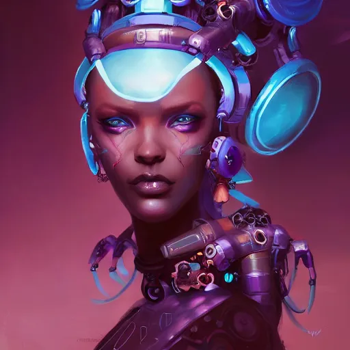 Image similar to a portrait of a beautiful cybernetic voodoo woman, cyberpunk concept art by pete mohrbacher and wlop and artgerm and josan gonzales, digital art, highly detailed, intricate, sci-fi, sharp focus, Trending on Artstation HQ, deviantart, unreal engine 5, 4K UHD image