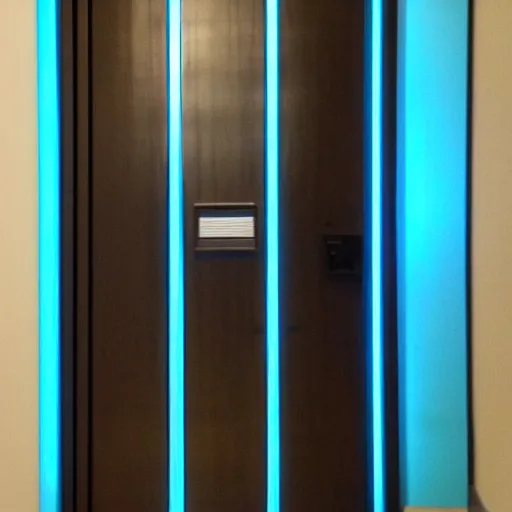 Image similar to a blue hexagonal door from the movie tron : legacy